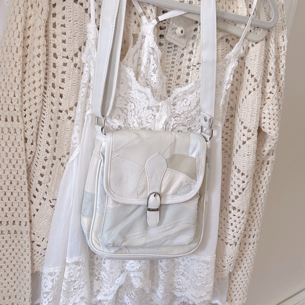 Vintage White Patchwork Leather Bag